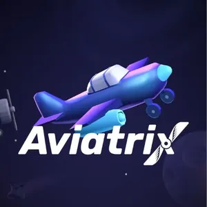 Purple propeller plane climbing over the Aviatrix logo