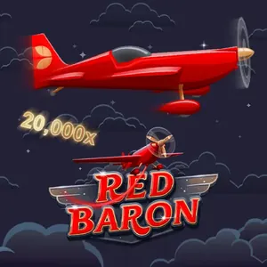 Un biplan rouge qui vole au-dessus des nuages dans Red Baron